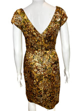 Load image into Gallery viewer, 1950's Gold Lame' Cocktail Wiggle Dress Size S