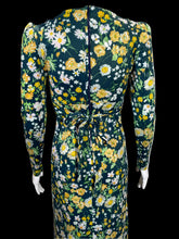 Load image into Gallery viewer, 1970s Teal & Yellow Floral Wrap Gown – Size XS