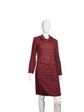 Load image into Gallery viewer, Red plaid dress on a mannequin against a plain wall