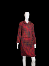 Load image into Gallery viewer, Red plaid dress on a mannequin against a plain wall