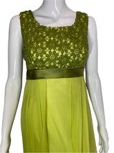 Load image into Gallery viewer, 1960's Two Tone Green Chiffon Gown Size S