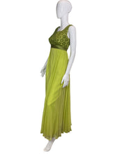 Load image into Gallery viewer, 1960's Two Tone Green Chiffon Gown Size S