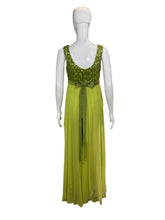 Load image into Gallery viewer, 1960's Two Tone Green Chiffon Gown Size S