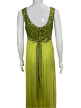 Load image into Gallery viewer, 1960's Two Tone Green Chiffon Gown Size S