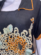 Load image into Gallery viewer, 1920's Embroidered Silk Pajama Set Size M