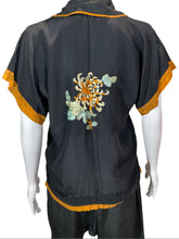 Load image into Gallery viewer, 1920's Embroidered Silk Pajama Set Size M