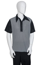 Load image into Gallery viewer, 1960's Black and White Paul Howard Casual Pullover Shirt - Size L