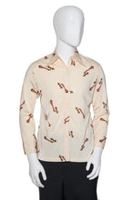 Load image into Gallery viewer, 1970's Cream Poly Disco Shirt - Size M