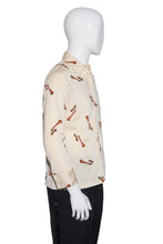 Load image into Gallery viewer, 1970's Cream Poly Disco Shirt - Size M