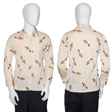 Load image into Gallery viewer, 1970's Cream Poly Disco Shirt - Size M