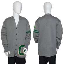 Load image into Gallery viewer, 1968 Gray and Green Wool Letterman's Sweater - Size L