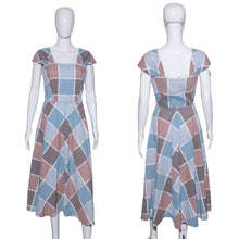 Load image into Gallery viewer, 1940's Plaid Cotton Summer Day Dress - Size S/M