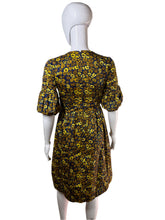 Load image into Gallery viewer, 1960's Navy and Yellow Floral Dress Size S