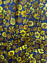 Load image into Gallery viewer, 1960's Navy and Yellow Floral Dress Size S