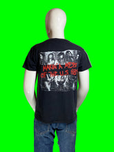 Load image into Gallery viewer, 1980s Skid Row All Over Print Double Sided Band Tee on a mannequin.