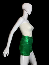 Load image into Gallery viewer, 2000s JC JQ Metallic Green High Rise Hot Pants – Size S