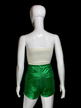 Load image into Gallery viewer, 2000s JC JQ Metallic Green High Rise Hot Pants – Size S