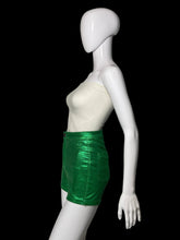Load image into Gallery viewer, 2000s JC JQ Metallic Green High Rise Hot Pants – Size S