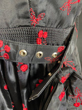 Load image into Gallery viewer, 1940s Cherry Embroidered Taffeta Dress with Belt – Size M