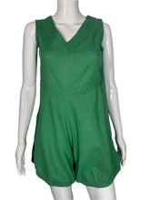 Load image into Gallery viewer, 1930's Green Linen "Man O'War" Dance Romper Size L