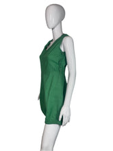 Load image into Gallery viewer, 1930's Green Linen "Man O'War" Dance Romper Size L