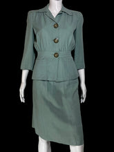 Load image into Gallery viewer, 1940s Sacony Seafoam Green Skirt Suit – Size S