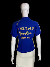 Load image into Gallery viewer, 1950s Wings Blue and Yellow Bowling Shirt – Size S