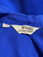 Load image into Gallery viewer, 1950s Wings Blue and Yellow Bowling Shirt – Size S