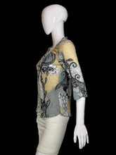 Load image into Gallery viewer, 2000s Sheer Psychedelic Paisley Kimono Sleeve Blouse – Size M/L