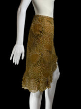 Load image into Gallery viewer, 2000s Animal Print Asymmetrical Ruffle Hem Pencil Skirt – Size M