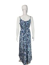 Load image into Gallery viewer, 1990's Long Blue Floral Sun Dress Size S
