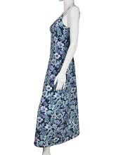 Load image into Gallery viewer, 1990's Long Blue Floral Sun Dress Size S