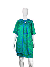 Load image into Gallery viewer, 1960's Green and Blue Cocktail Dress and Jacket Set Size M