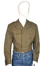 Load image into Gallery viewer, Green WWII army jacket and blue jeans on a mannequin against a plain background