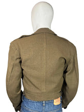 Load image into Gallery viewer, Green WWII army jacket and blue jeans on a mannequin against a plain background