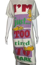 Load image into Gallery viewer, T-shirt with cartoon characters and text on a mannequin against a plain background