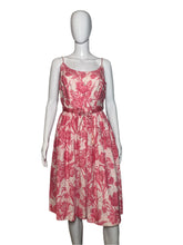 Load image into Gallery viewer, 1950's Pink and White Floral Garden Party Dress Size S