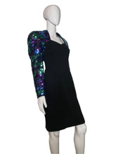 Load image into Gallery viewer, 1980's Sequined Sleeves Cocktail Dress Size M