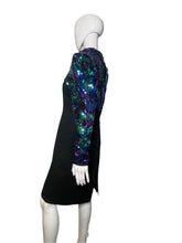 Load image into Gallery viewer, 1980's Sequined Sleeves Cocktail Dress Size M