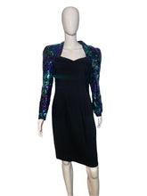 Load image into Gallery viewer, 1980's Sequined Sleeves Cocktail Dress Size M