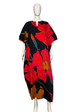 Load image into Gallery viewer, 1980's Bold Floral Cotton Kaftan One Size