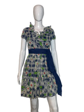 Load image into Gallery viewer, 1970's Flouncy Floral and Plaid Summer Dress Size S