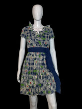 Load image into Gallery viewer, 1970s Floral & Plaid Summer Dress – Size S