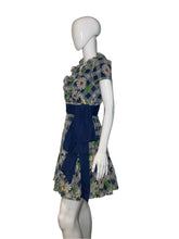 Load image into Gallery viewer, 1970's Flouncy Floral and Plaid Summer Dress Size S