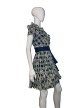 Load image into Gallery viewer, 1970's Flouncy Floral and Plaid Summer Dress Size S
