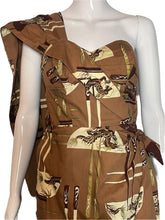 Load image into Gallery viewer, 1950's Alfred Shaheen "Chop Sticks" Print Hawaiian Wrap Dress Size S