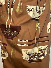 Load image into Gallery viewer, 1950's Alfred Shaheen "Chop Sticks" Print Hawaiian Wrap Dress Size S