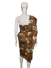 Load image into Gallery viewer, 1950's Alfred Shaheen "Chop Sticks" Print Hawaiian Wrap Dress Size S