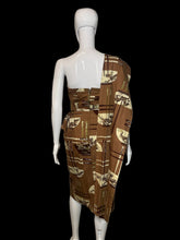 Load image into Gallery viewer, 1950's Alfred Shaheen "Chop Sticks" Print Hawaiian Wrap Dress Size S