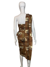 Load image into Gallery viewer, 1950's Alfred Shaheen "Chop Sticks" Print Hawaiian Wrap Dress Size S